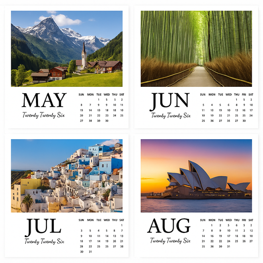 2026 Personalised Calendar Magnets – Mini Set