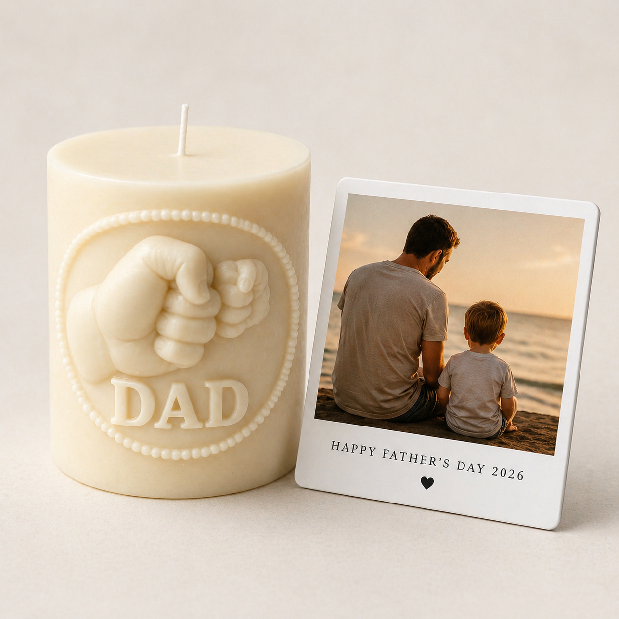 Personalised Father’s Day Gift Set – Photo Magnet & Dad Candle