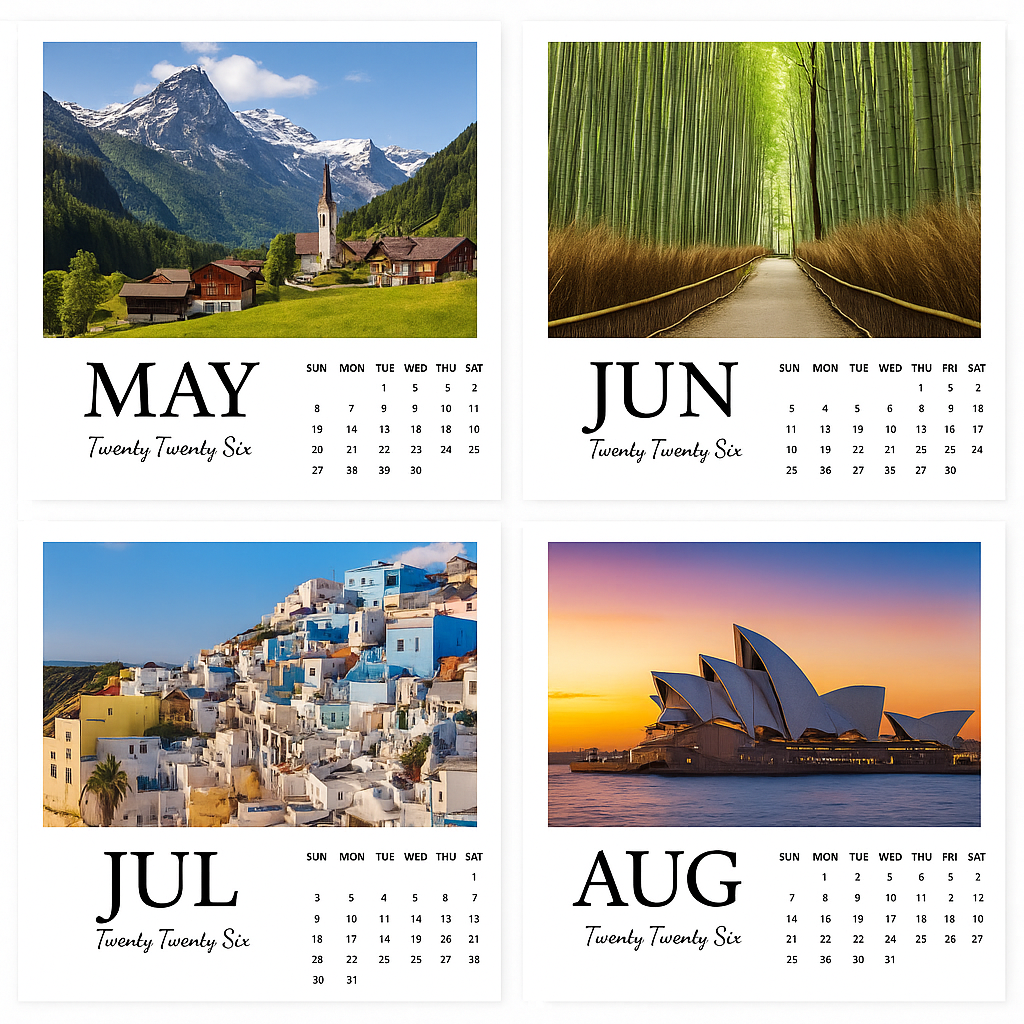 2026 Personalised Calendar Magnets – Mini Set