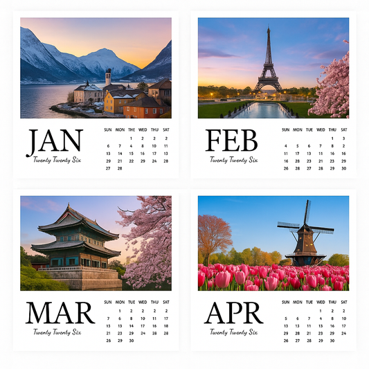 2026 Personalised Calendar Magnets – Mini Set