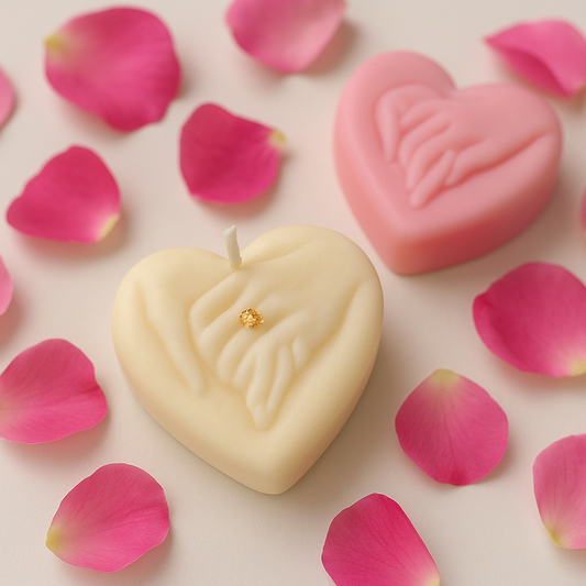 Heart-Hand Candle – Handmade